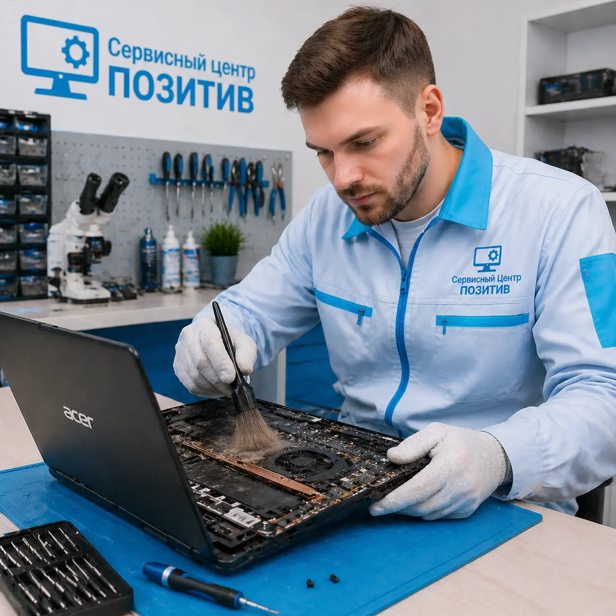 Чистка ноутбука Acer от пыли в Ступино | Замена термопасты