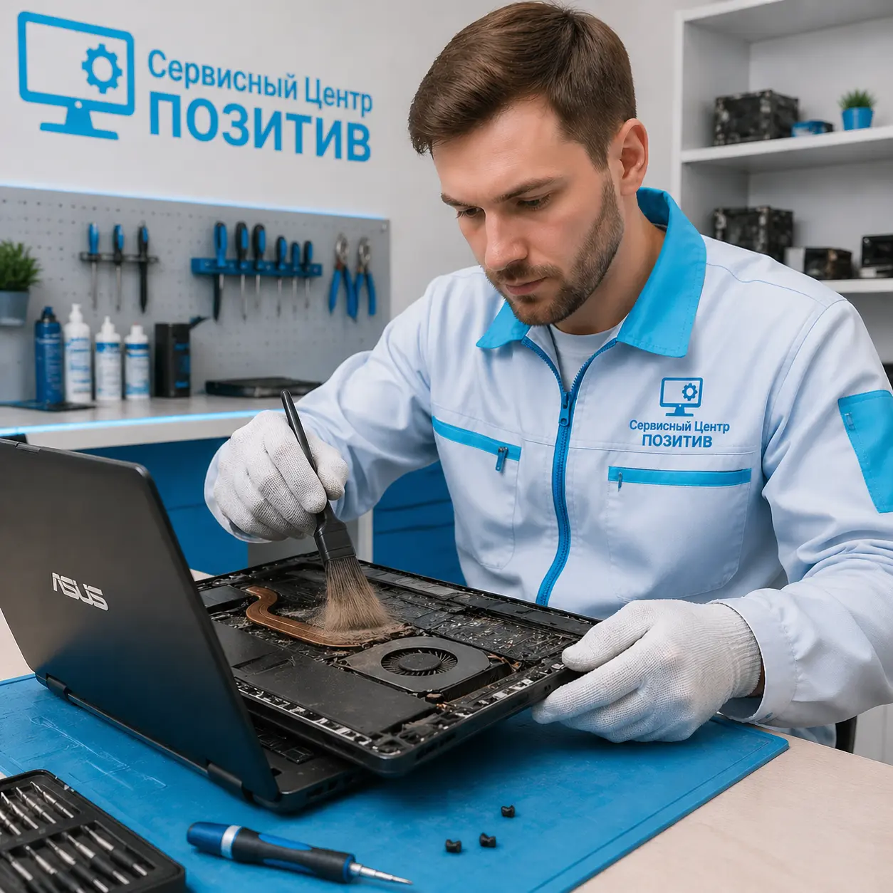 Чистка ноутбука Asus от пыли в Ступино | Замена термопасты