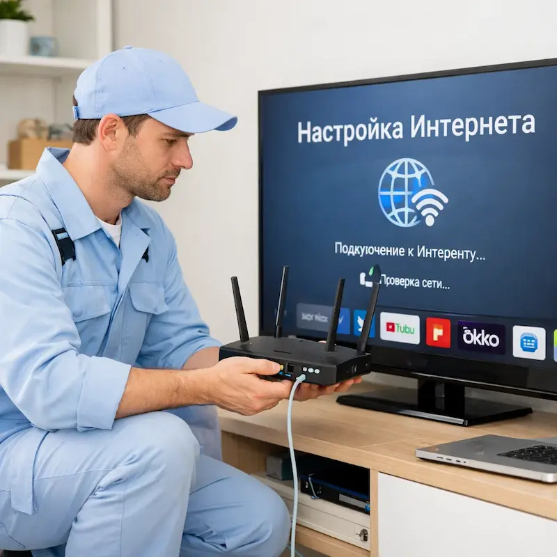 Настройка интернета на телевизоре в Ступино