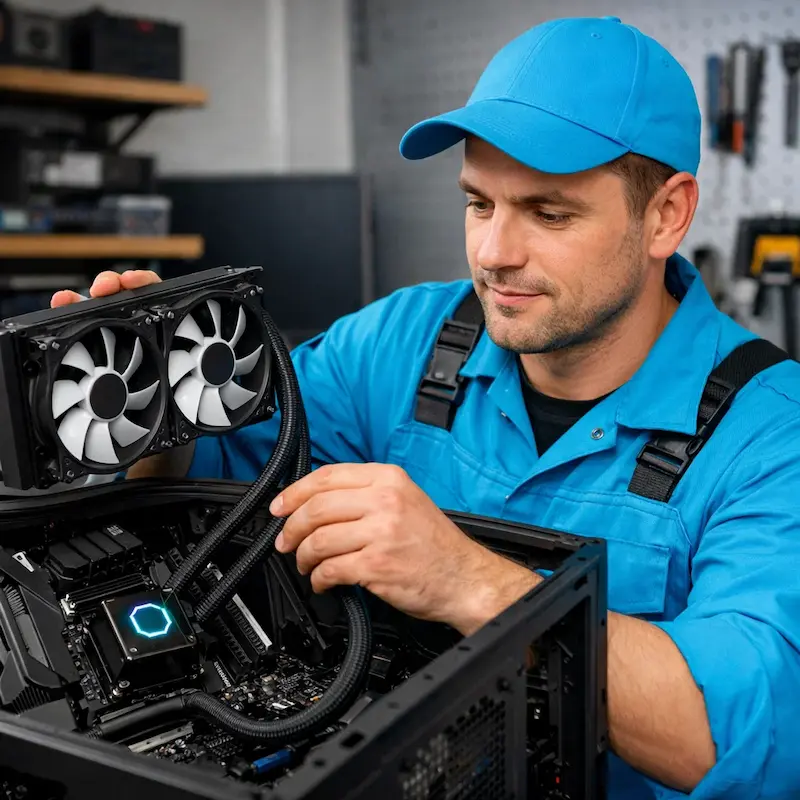 Установка водяного охлаждения на компьютер в Ступино