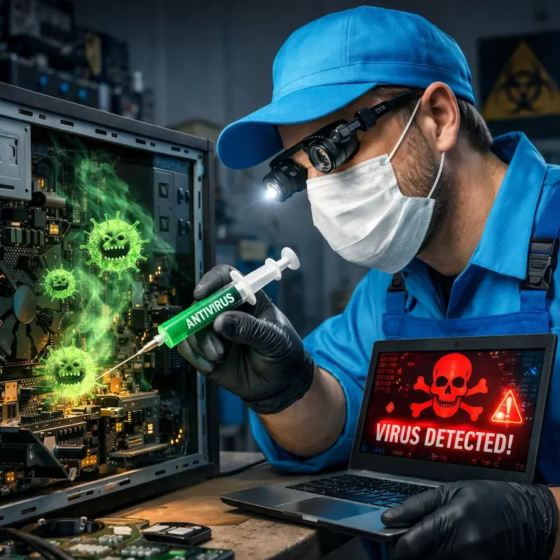 Лечение компьютера от вирусов в Ступино на дому